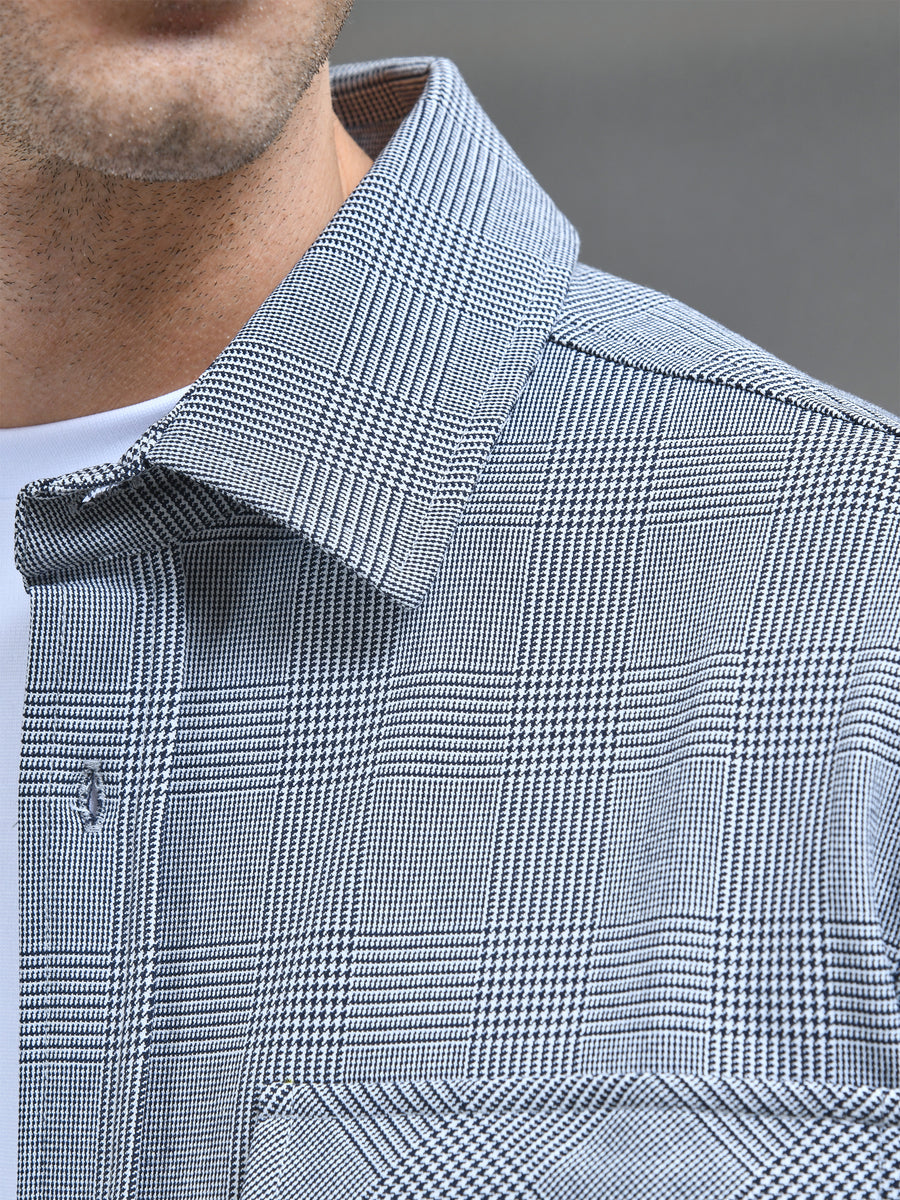 Checked Overshirt in Navy