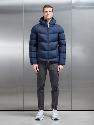 Chevron Puffer Jacket in Navy