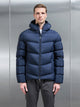 Chevron Puffer Jacket in Navy