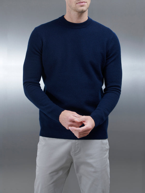 Chunky Knitted Sweatshirt in Navy
