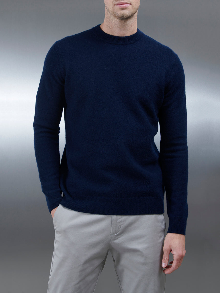 Chunky Knitted Sweatshirt in Navy