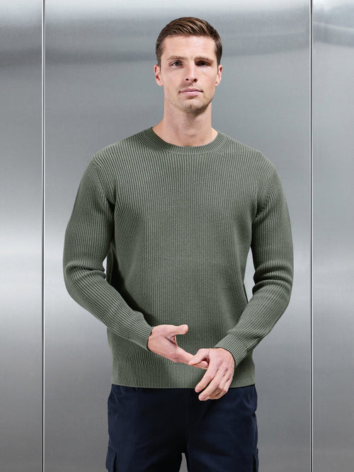 Chunky Ribbed Sweatshirt in Sage