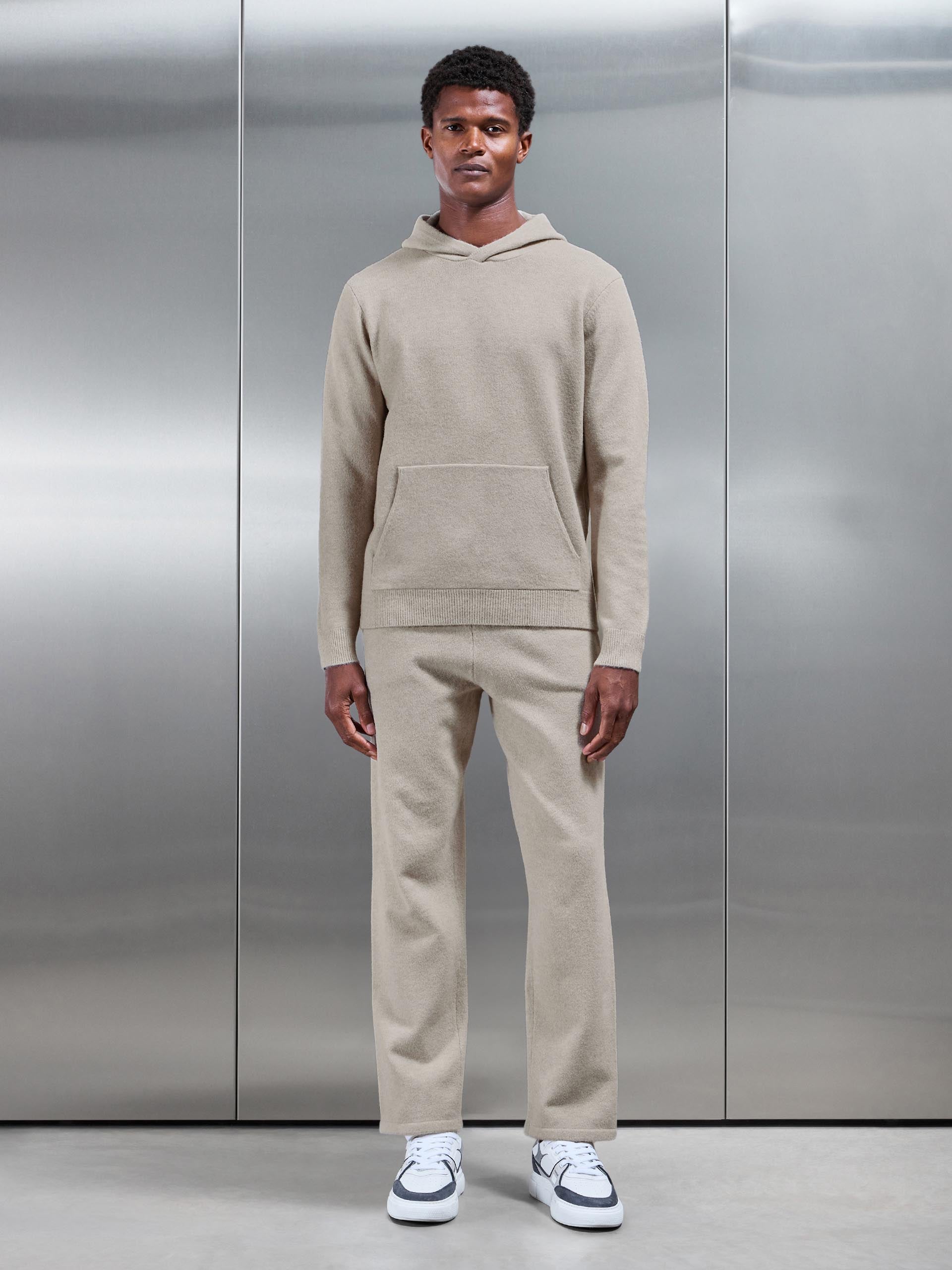 Chunky Wool Hoodie in Stone