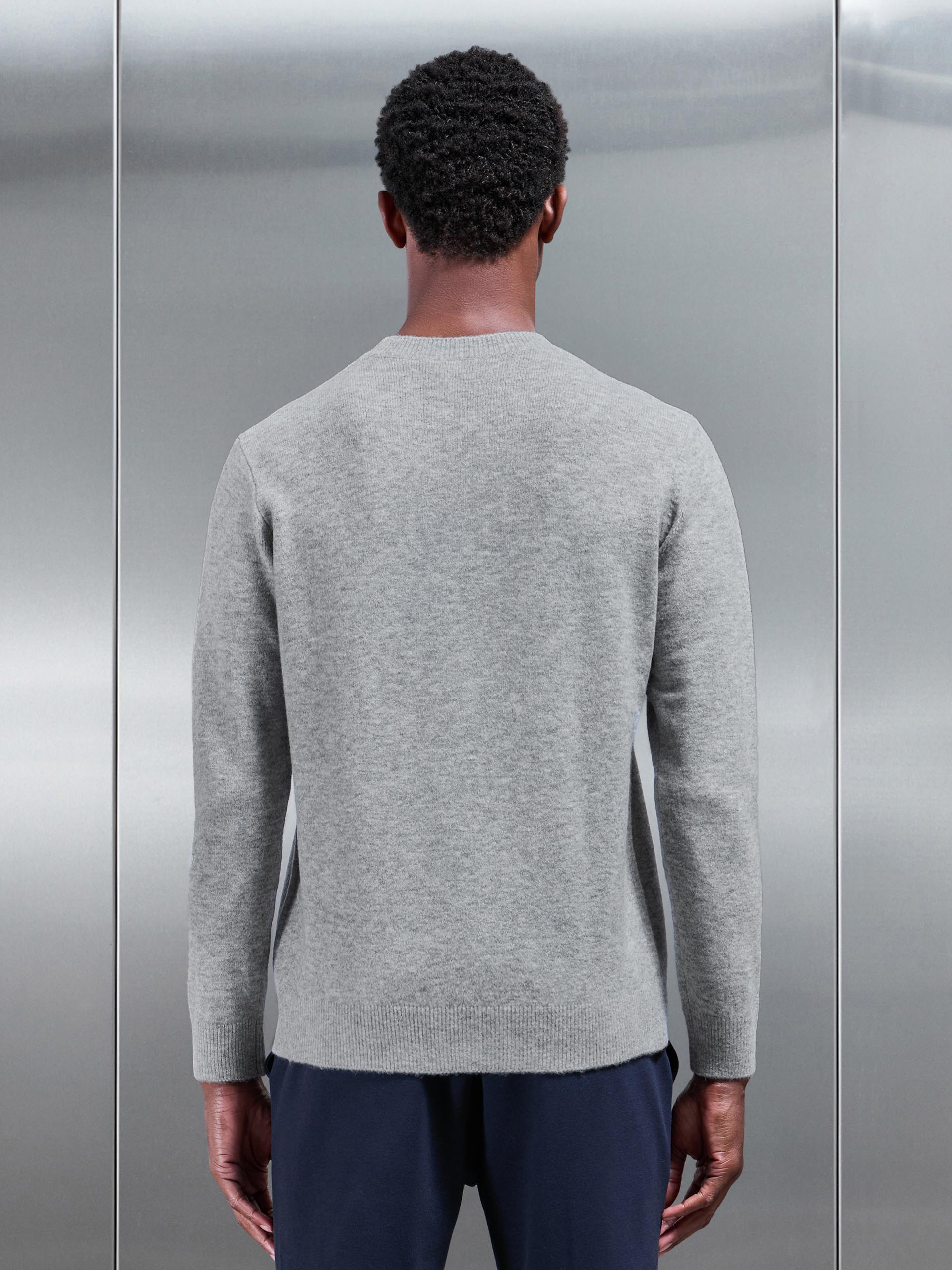 Chunky Wool Sweatshirt in Marl Grey