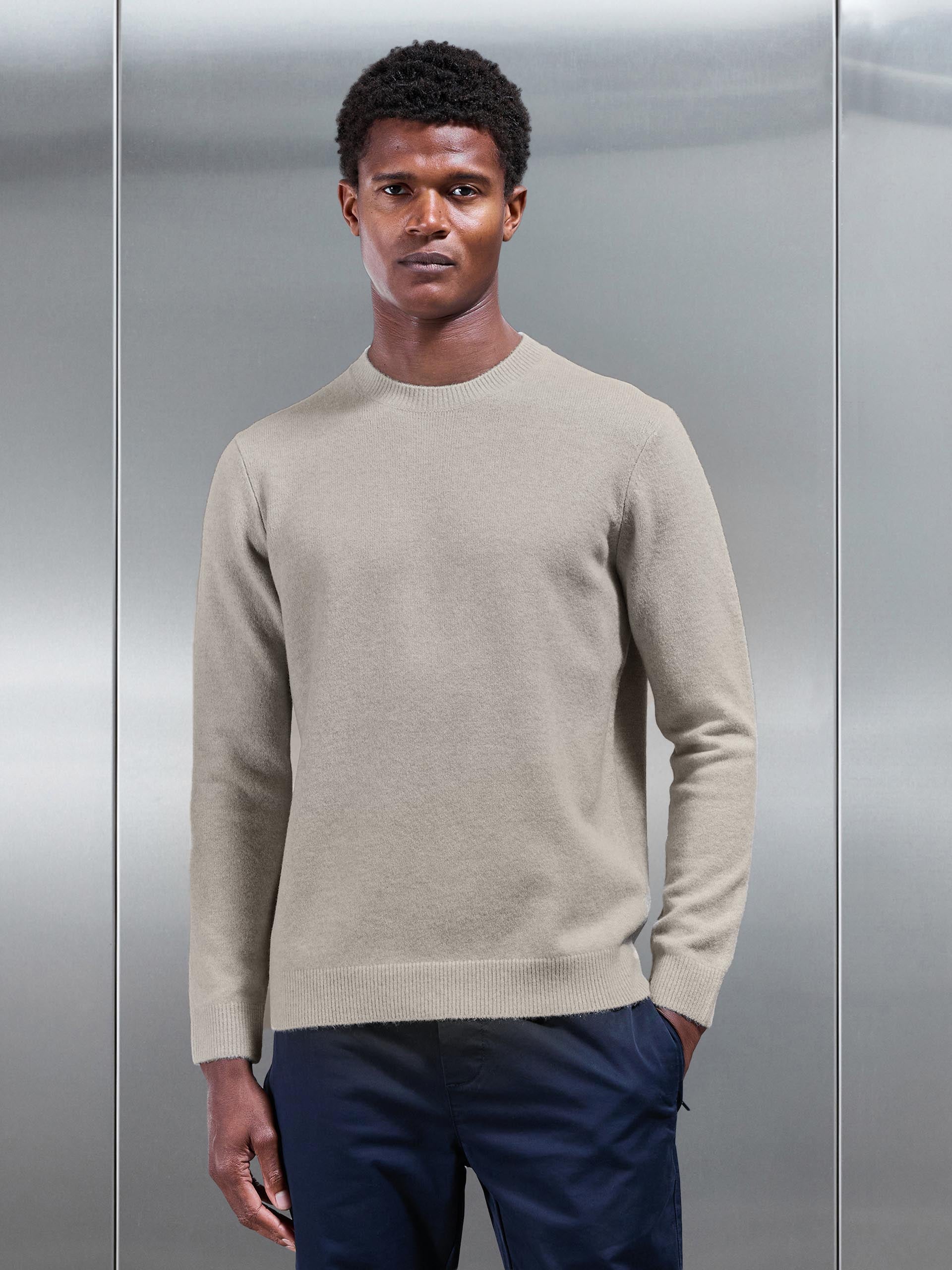 Chunky Wool Sweatshirt in Stone