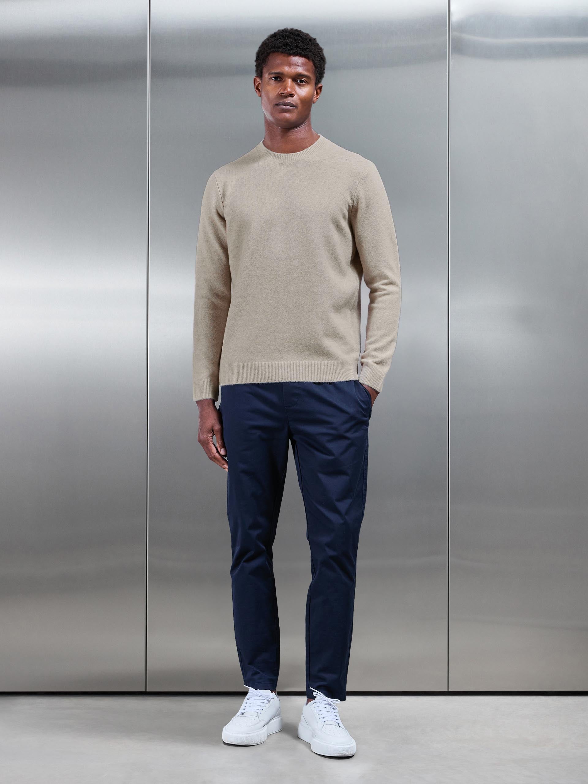 Chunky Wool Sweatshirt in Stone