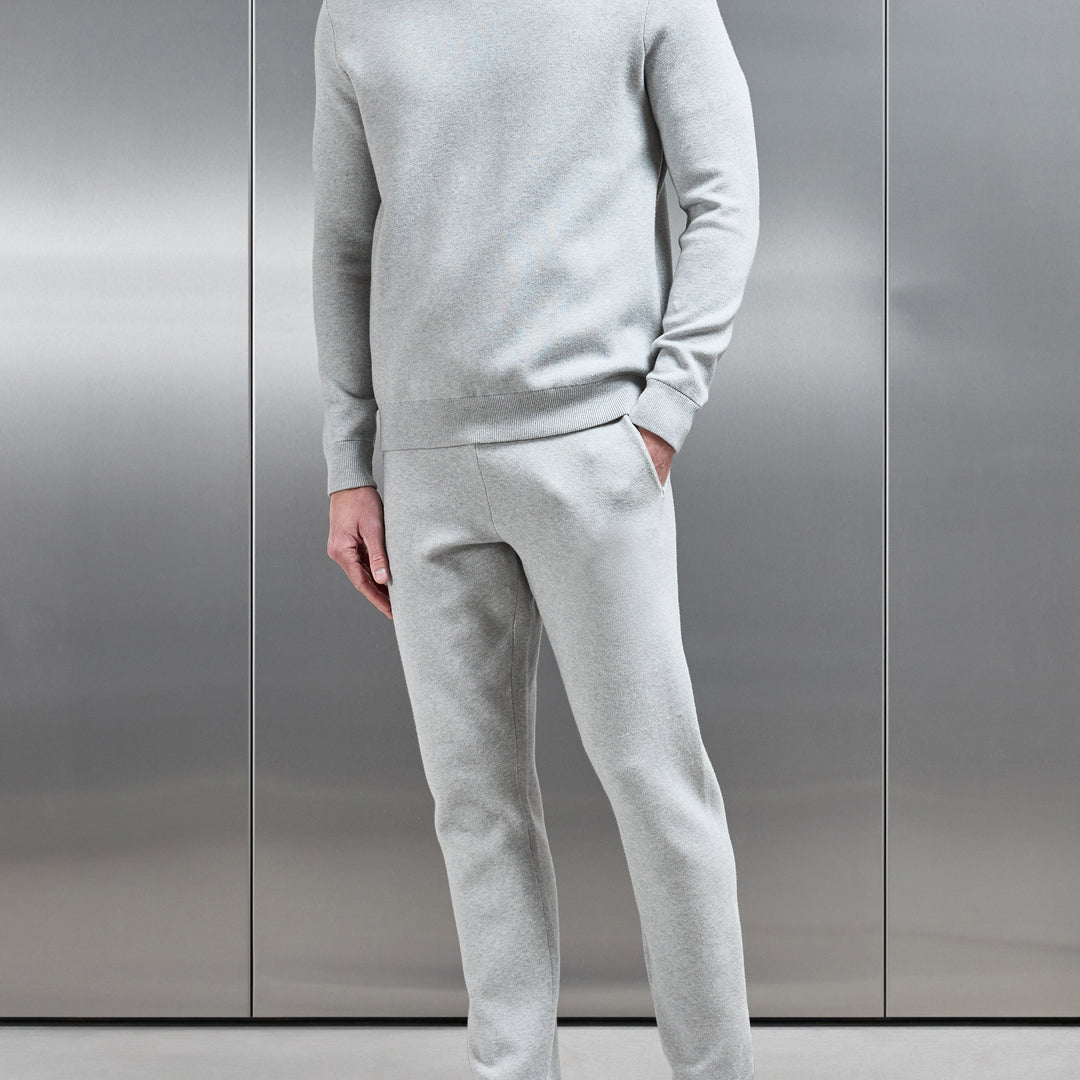 Chunky Knitted Jogger in Marl Grey