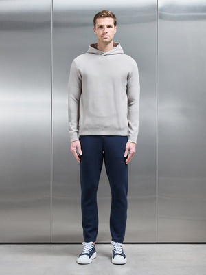 Chunky Knitted Pull Over Hoodie in Stone