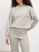 Womens Chunky Knitted Sweatshirt in Stone