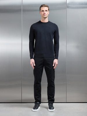 Chunky Knitted Sweatshirt in Black