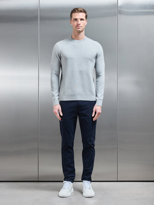 Chunky Knitted Sweatshirt in Marl Grey
