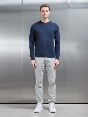 Chunky Knitted Sweatshirt in Navy