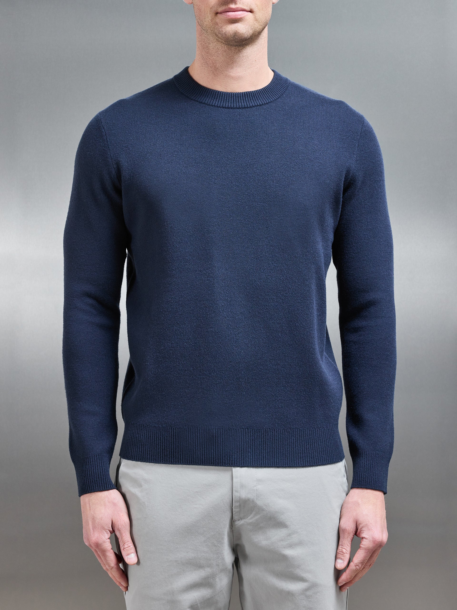 Chunky Knitted Sweatshirt in Navy