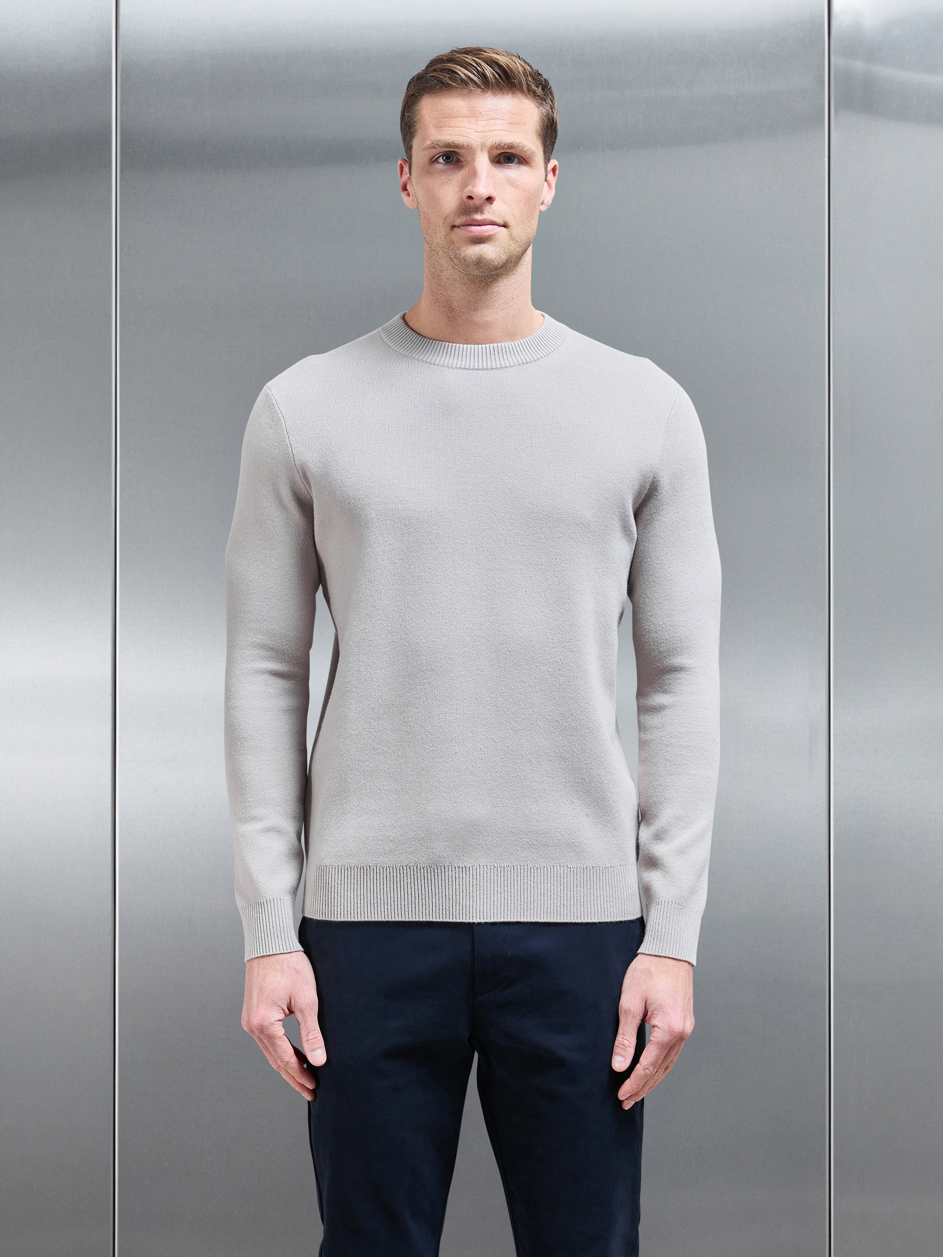 Chunky Knitted Sweatshirt in Stone