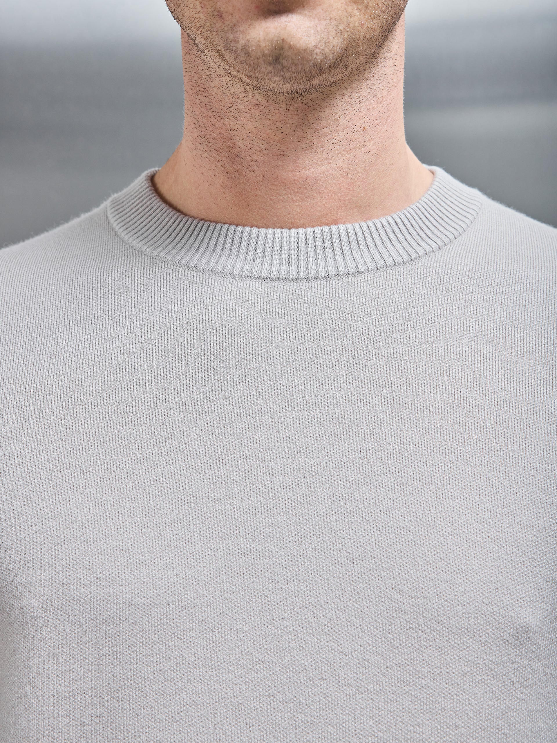 Chunky Knitted Sweatshirt in Stone