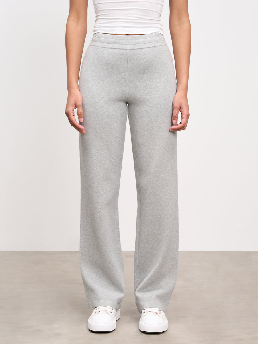 Womens Chunky Knitted Trouser in Marl Grey