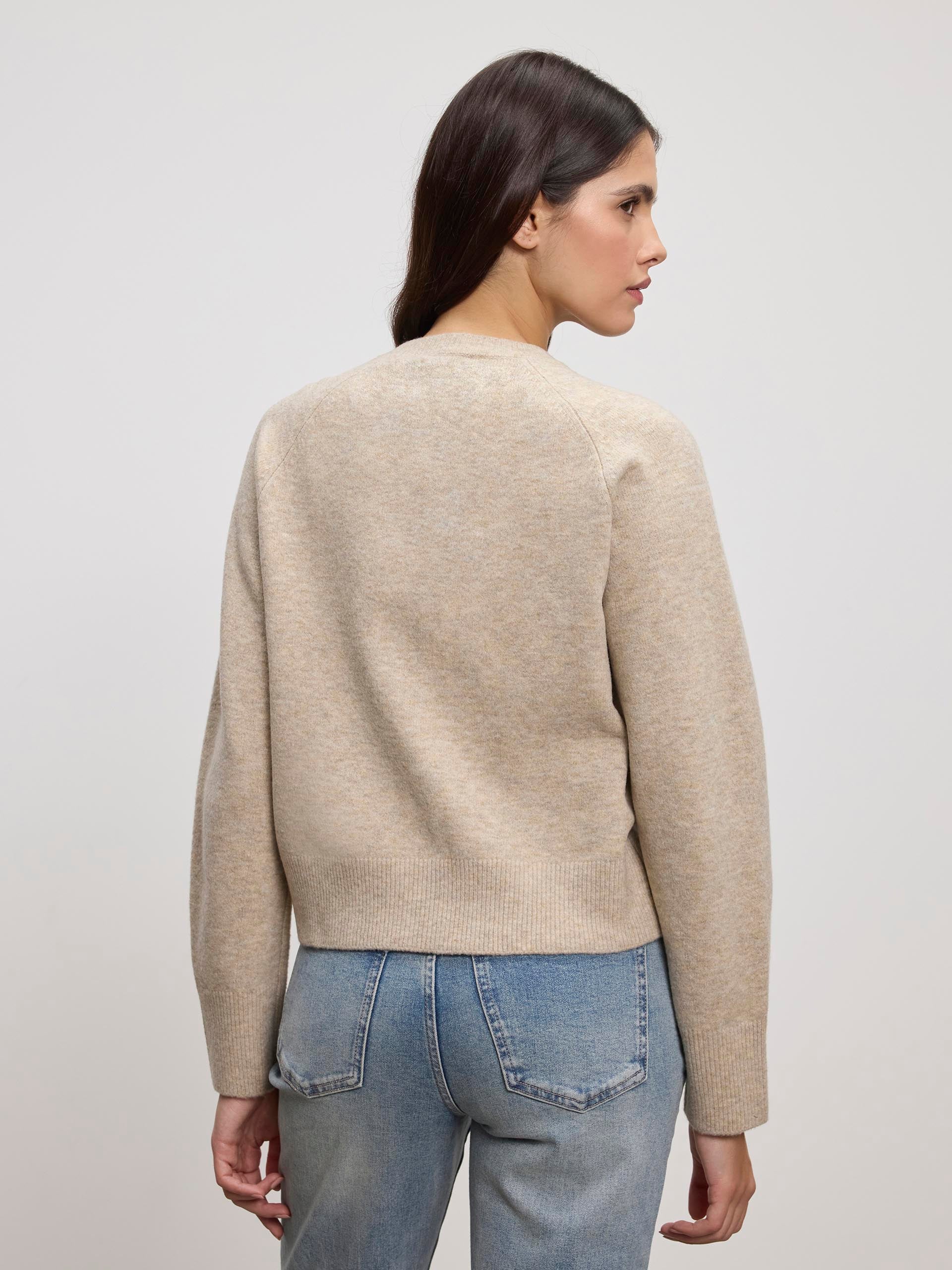Womens Chunky Knitted Cardigan in Stone