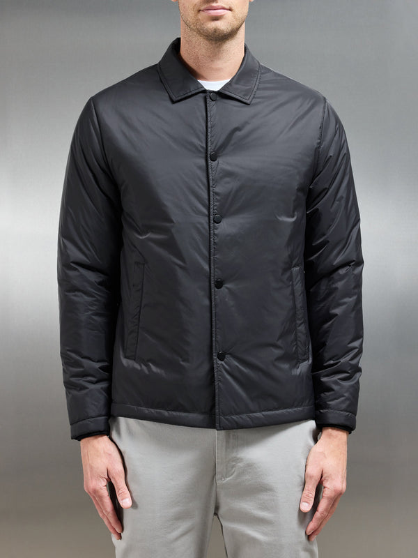 Padded Coach Jacket in Black