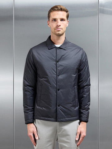 Padded Coach Jacket in Black