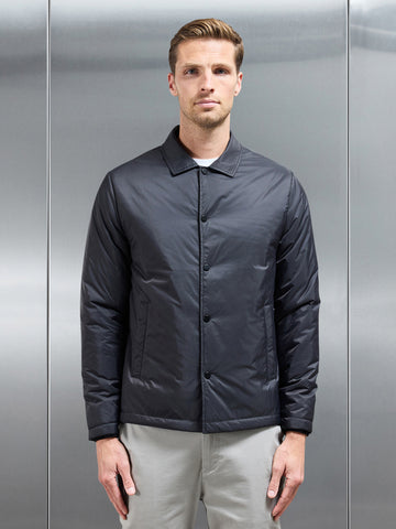 Padded Coach Jacket in Black