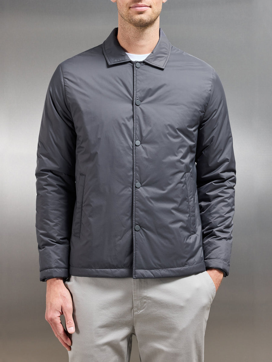 Padded Coach Jacket in Grey