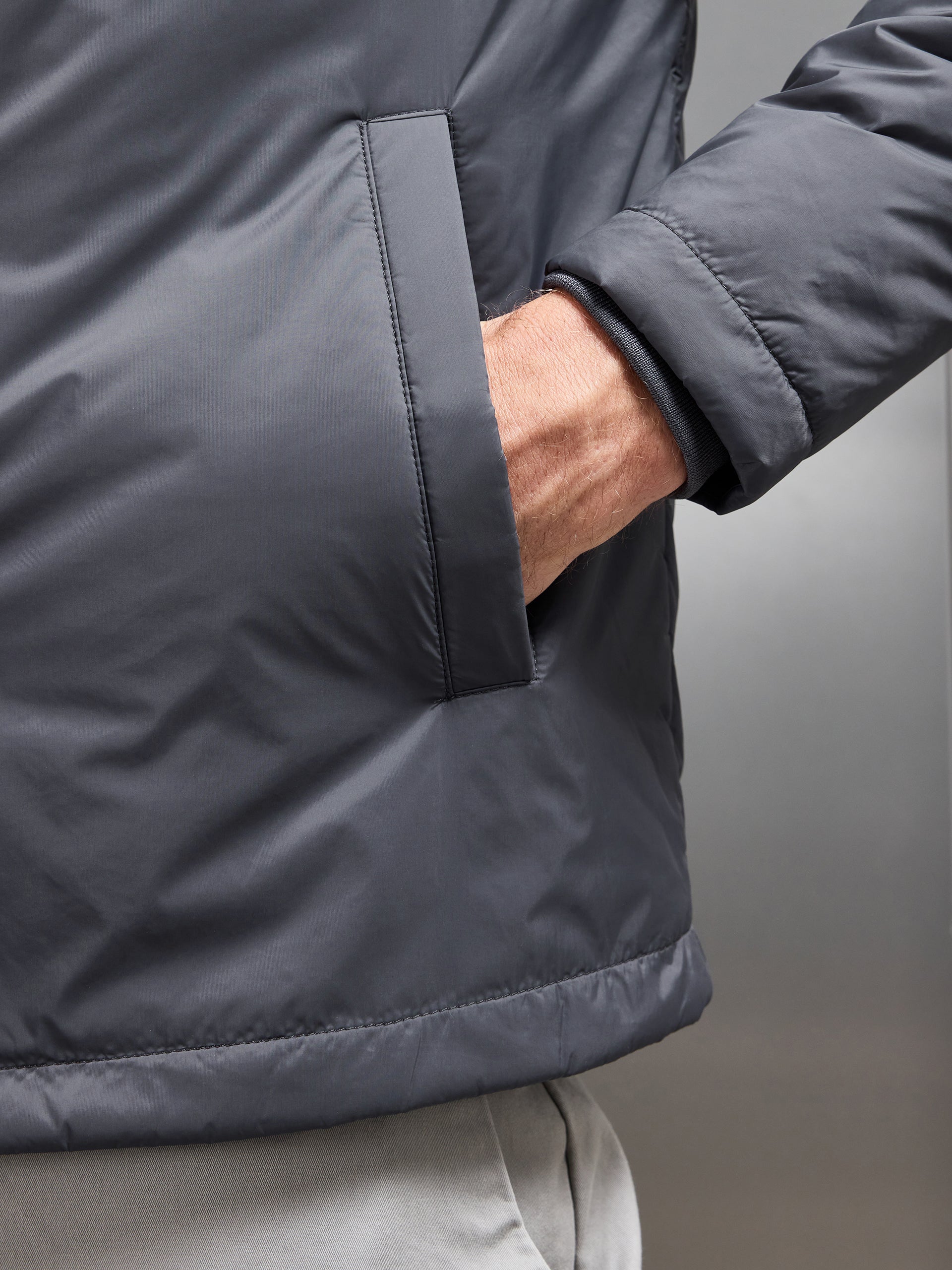 Padded Coach Jacket in Grey