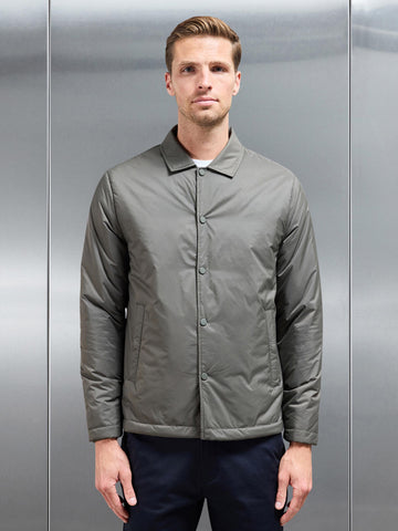 Padded Coach Jacket in Olive