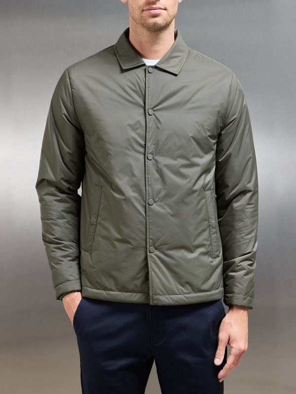 Padded Coach Jacket in Olive