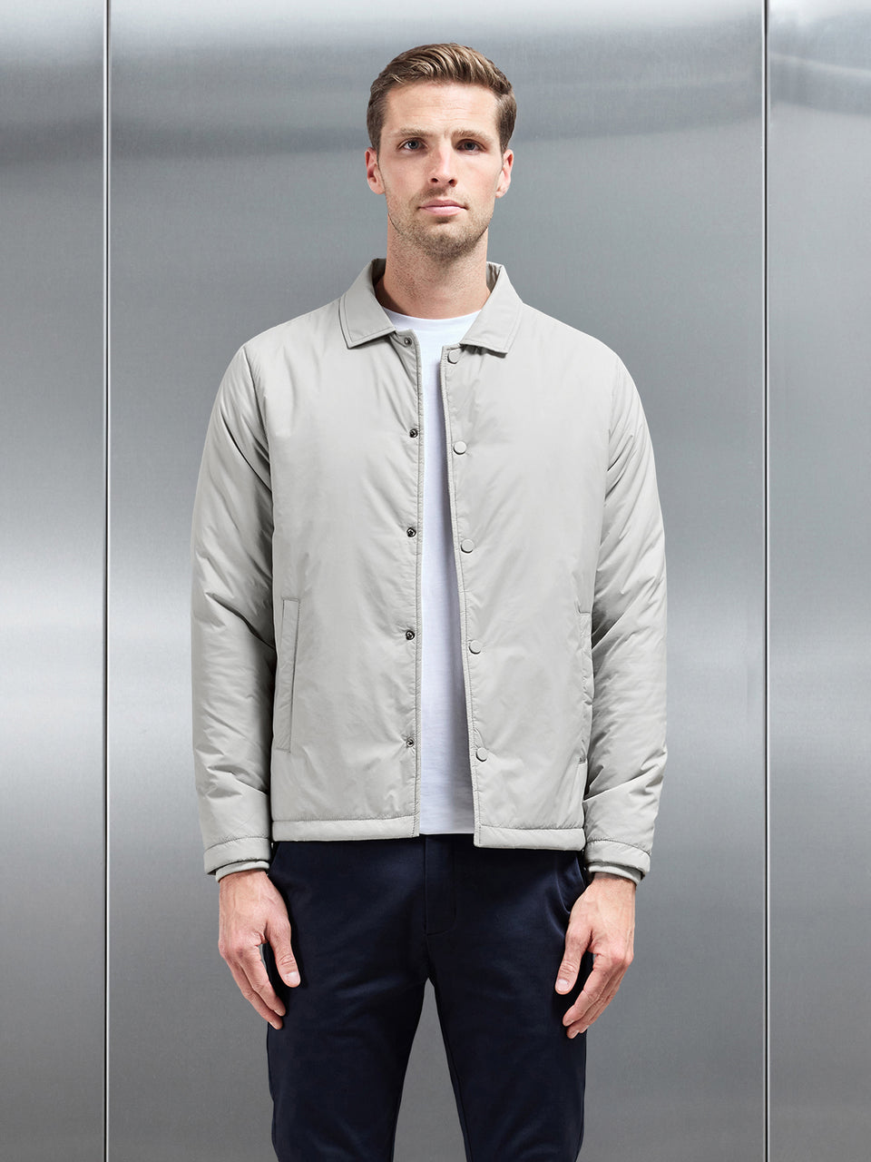 Padded Coach Jacket in Stone