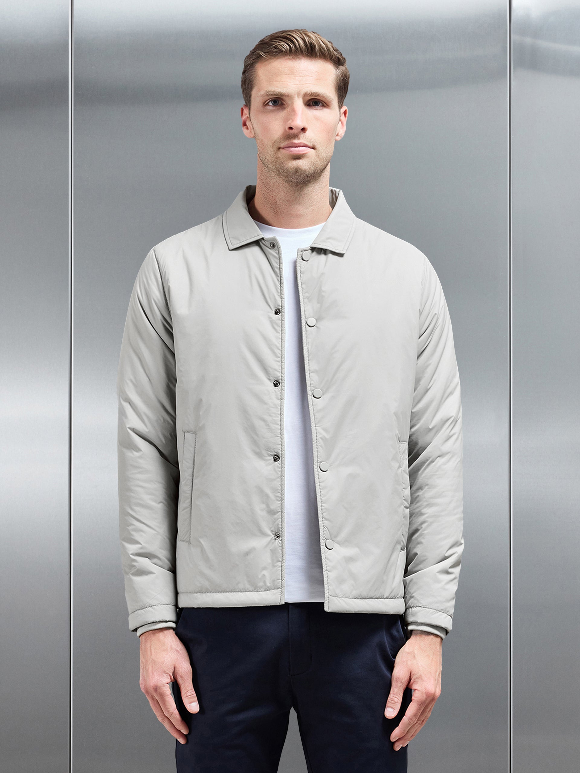 Padded Coach Jacket in Stone