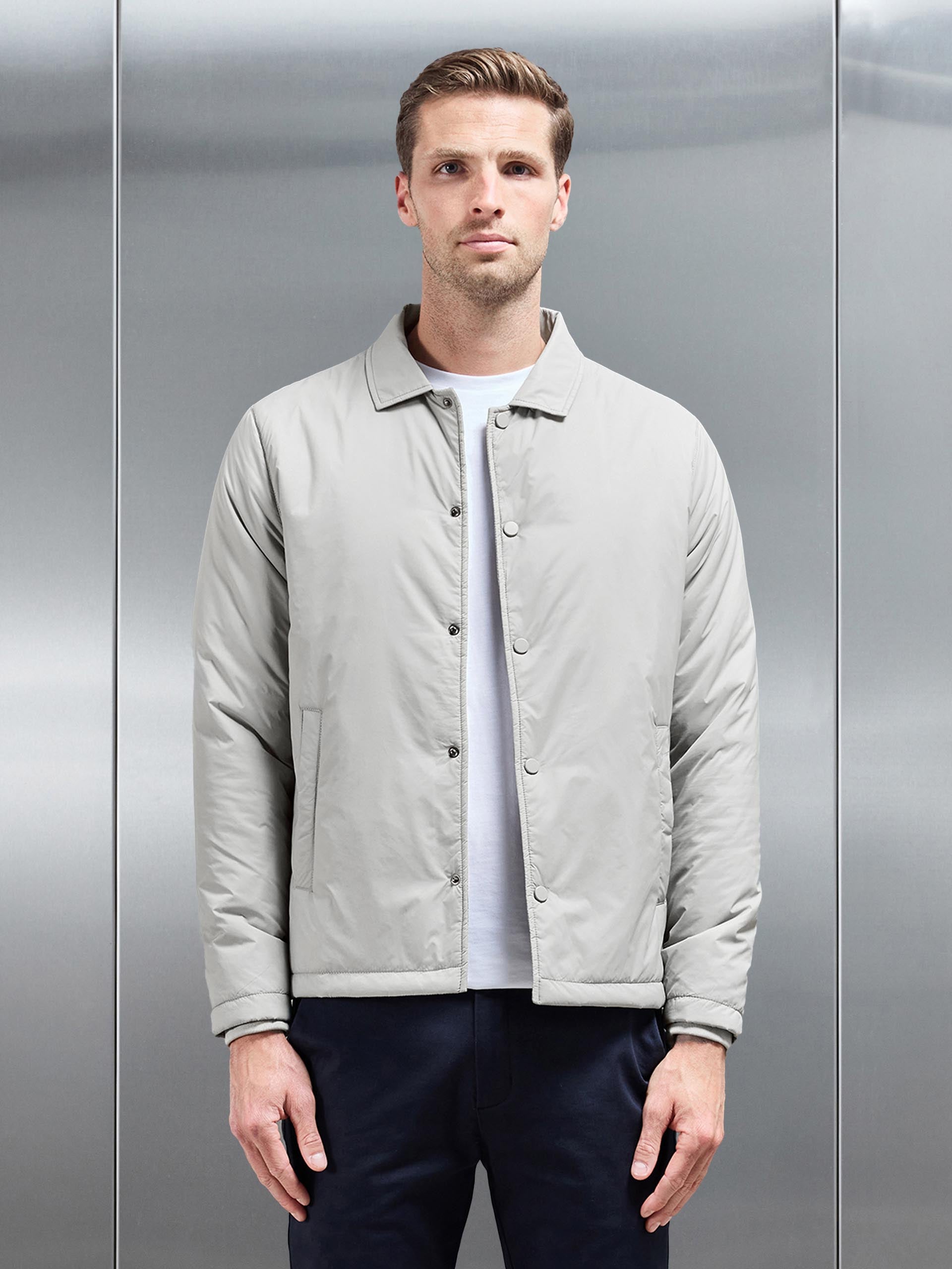 Padded Coach Jacket in Stone