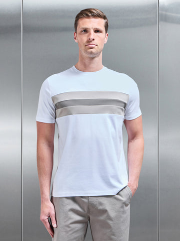 Coley Mercerised Colour Block T-Shirt in White