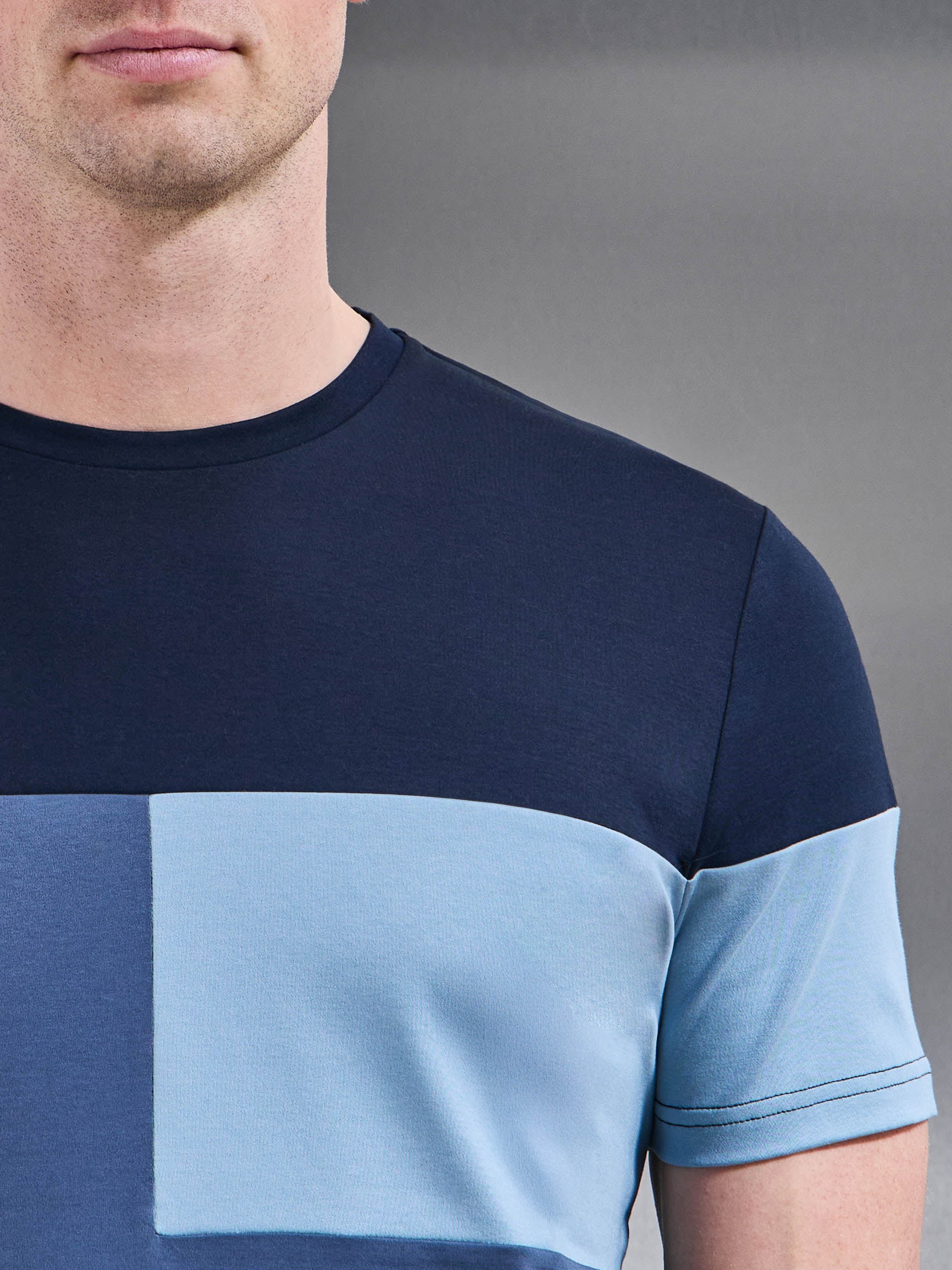 Colour Block T-Shirt in Navy