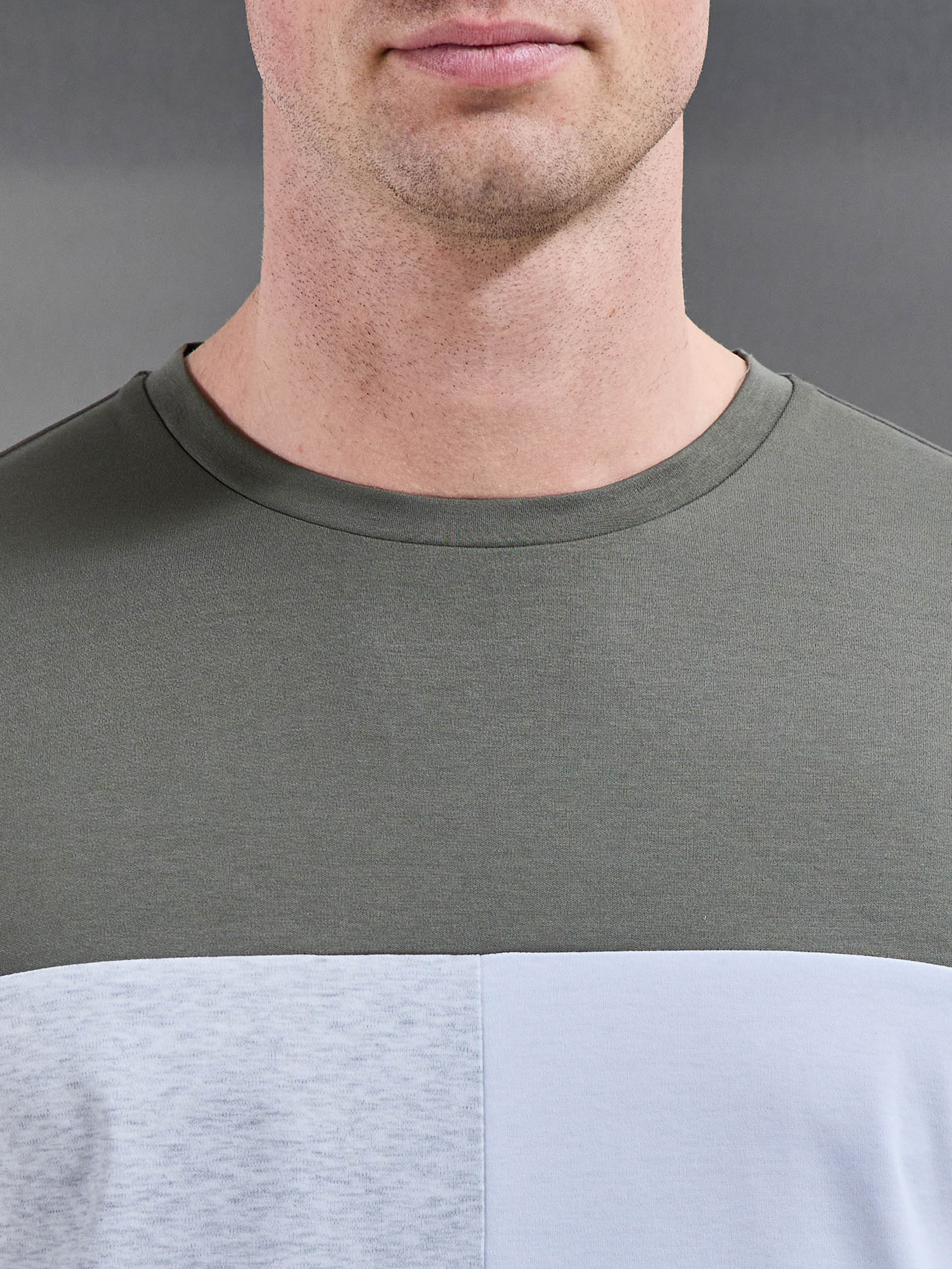 Colour Block T-Shirt in Sage