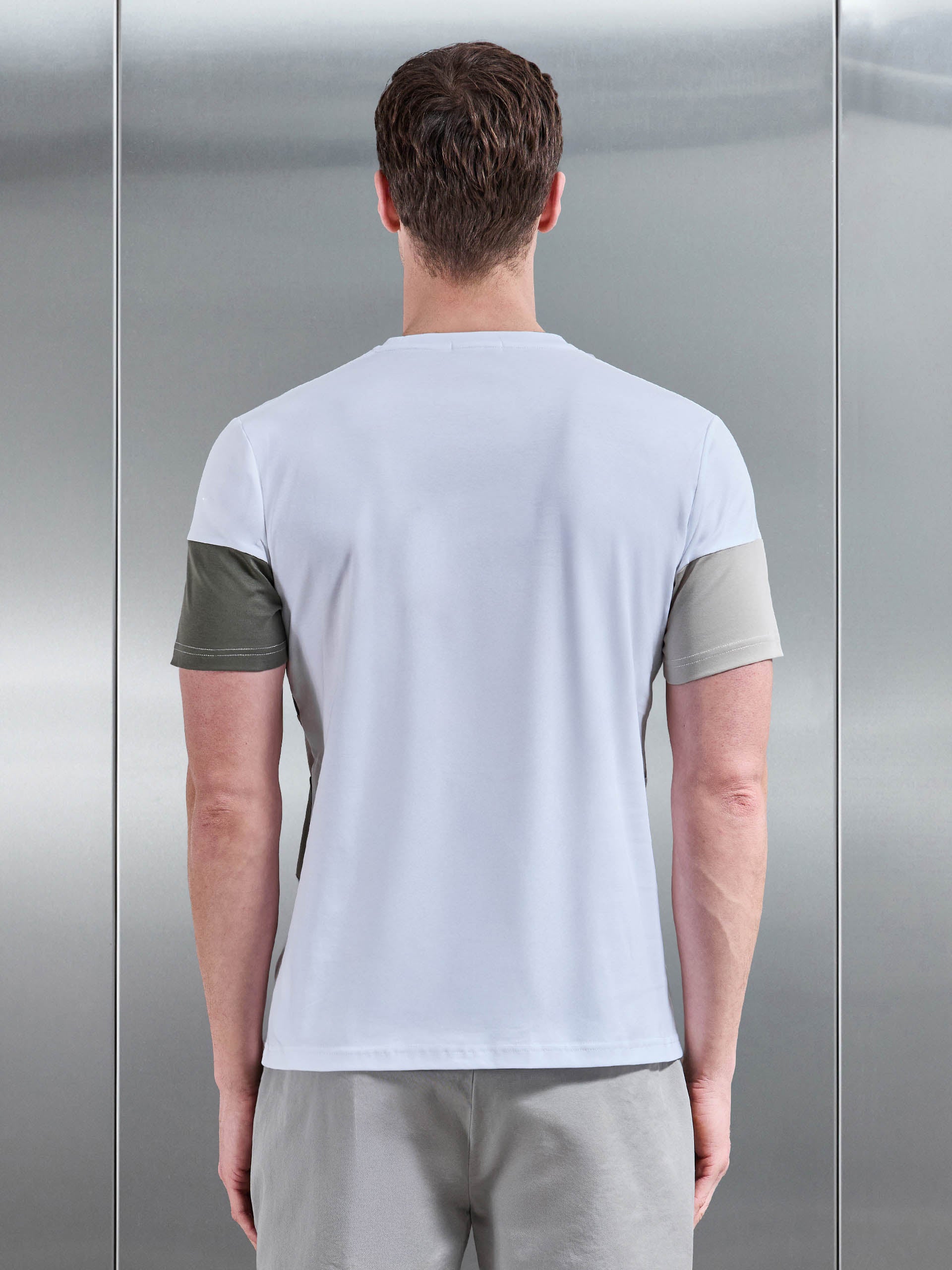 Colour Block T-Shirt in White