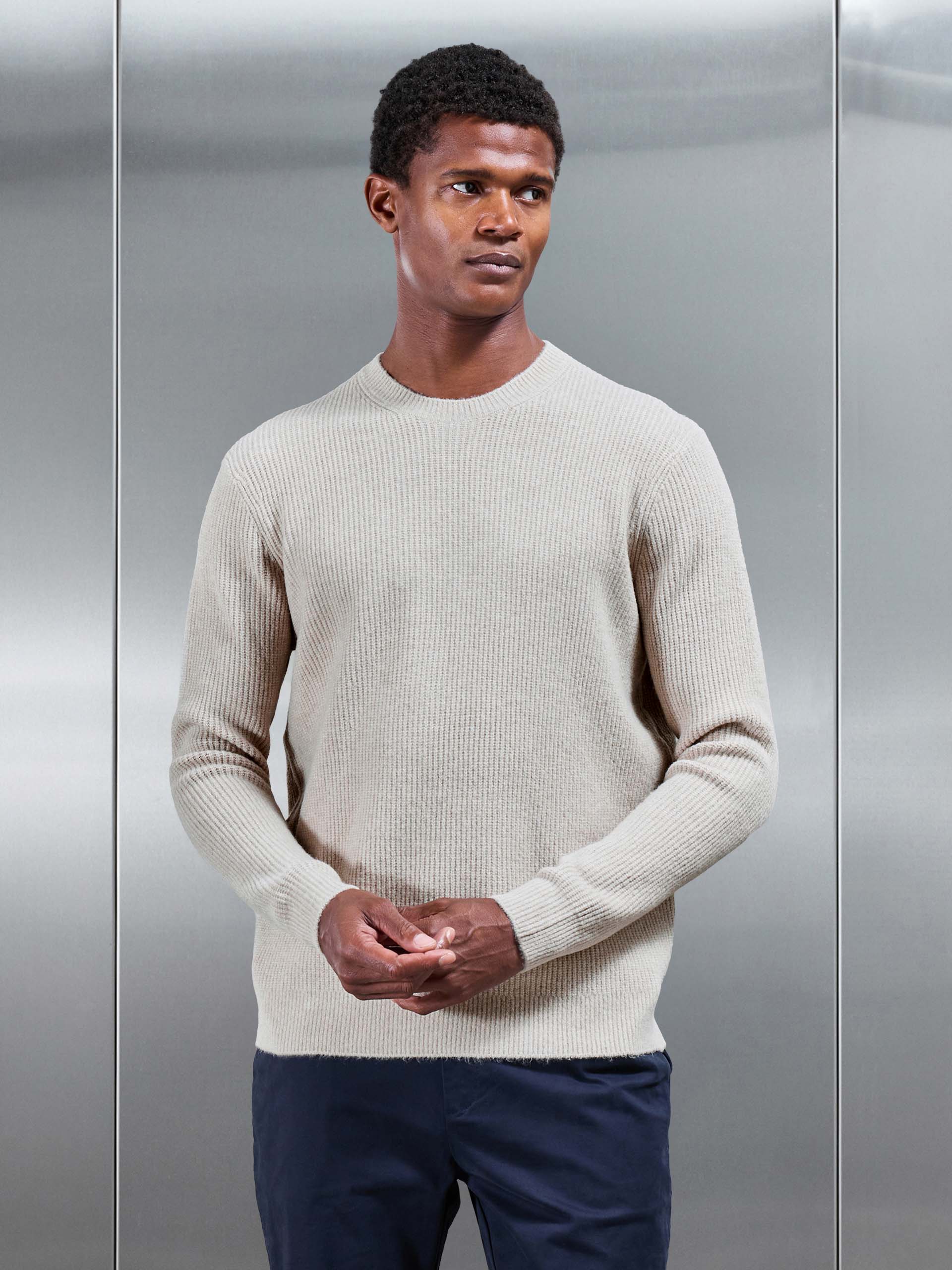 Cosy Knitted Sweatshirt in Stone