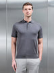 Cotton and Silk Polo Shirt in Grey