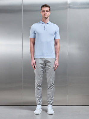 Cotton And Silk Polo Shirt in Light Blue