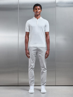 Cotton And Silk Polo Shirt in Off White