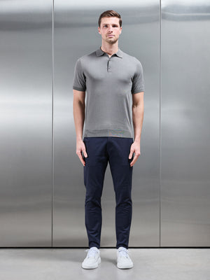 Cotton And Silk Polo Shirt in Sage