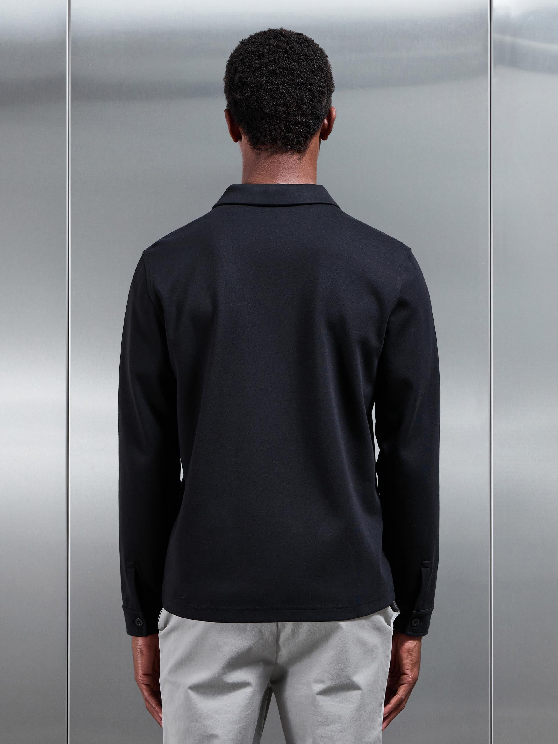 Cotton Jersey Overshirt in Black