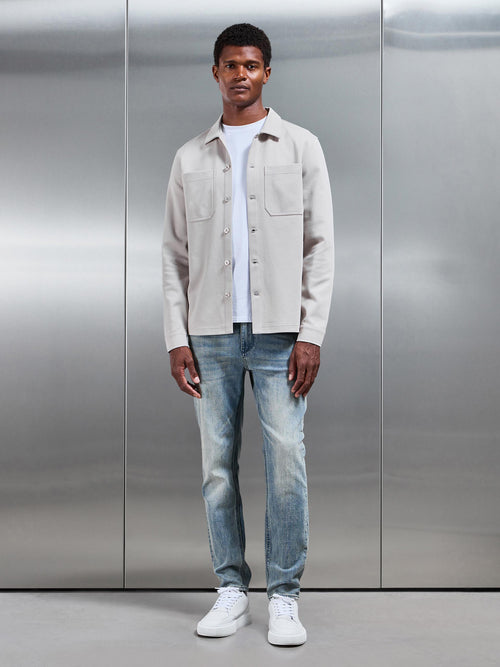 Cotton Jersey Overshirt in Stone