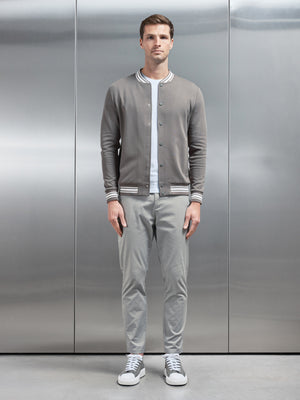 Cotton Jersey Varsity Jacket in Sage