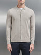 Cotton Knitted Button Through Shirt in Stone