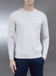 Cotton Knitted Crew Neck Sweatshirt in Oatmeal
