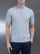 Cotton Knitted T-Shirt in Marl Grey