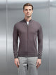 Cotton Knitted Zip Through Jacket in Grey