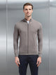 Cotton Knitted Zip Through Jacket in Sage
