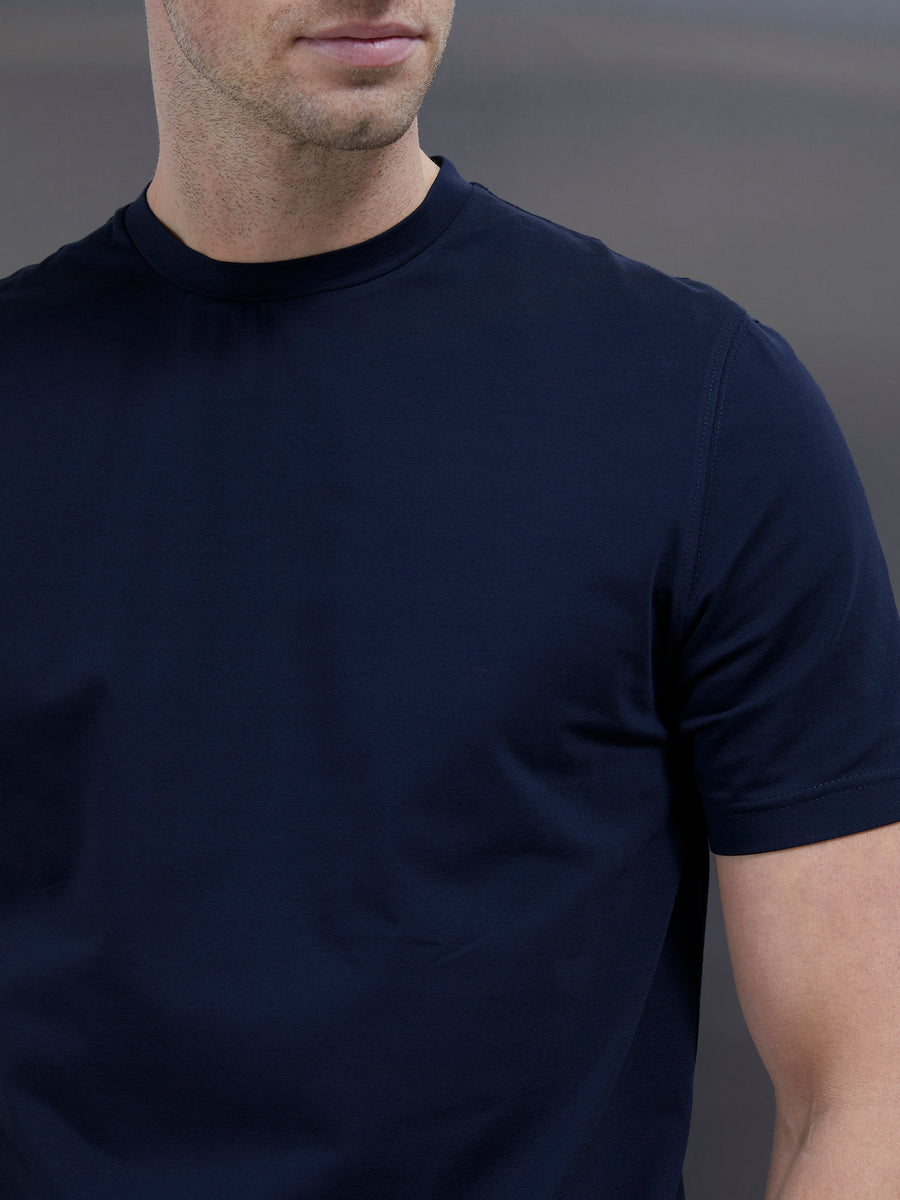 Cotton Stretch T-Shirt in Navy