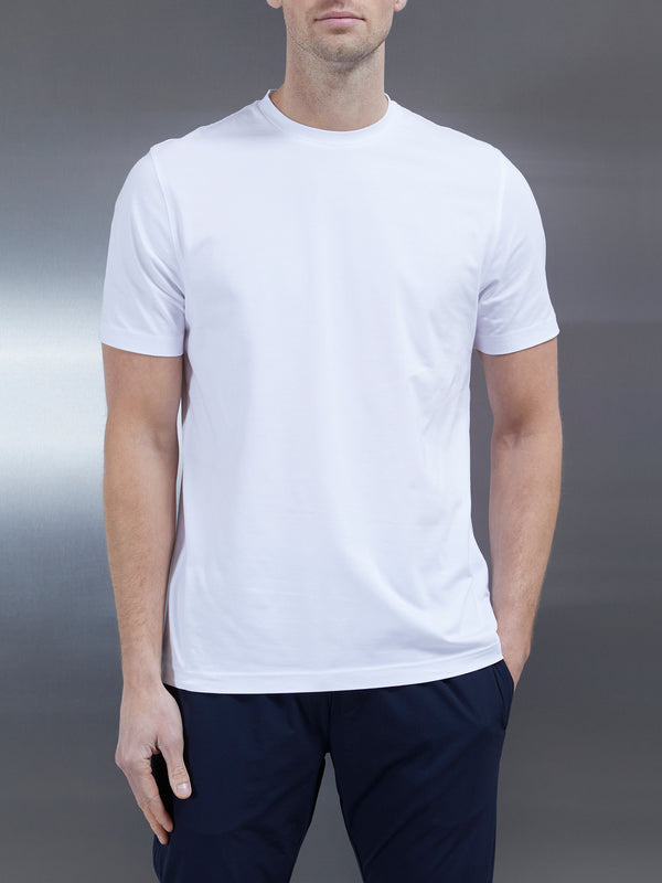 Cotton Stretch T-Shirt in White